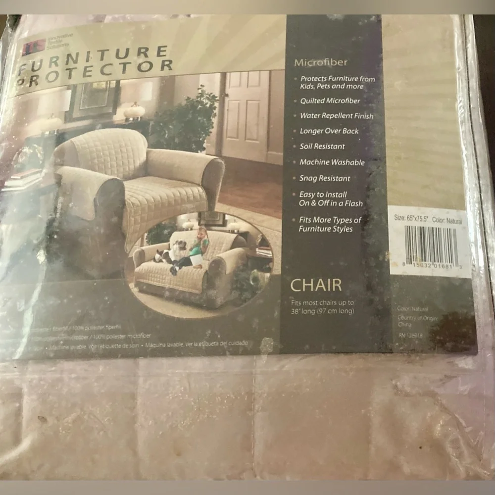 Innovative Textile Solutions Microfiber Beige Chair Cover New in Package